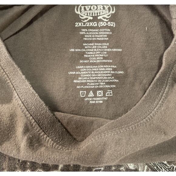 Men's Ivory Outfitters T-shirt 2XL Brown Long Sleeve Hunting Season - Picture 2 of 6